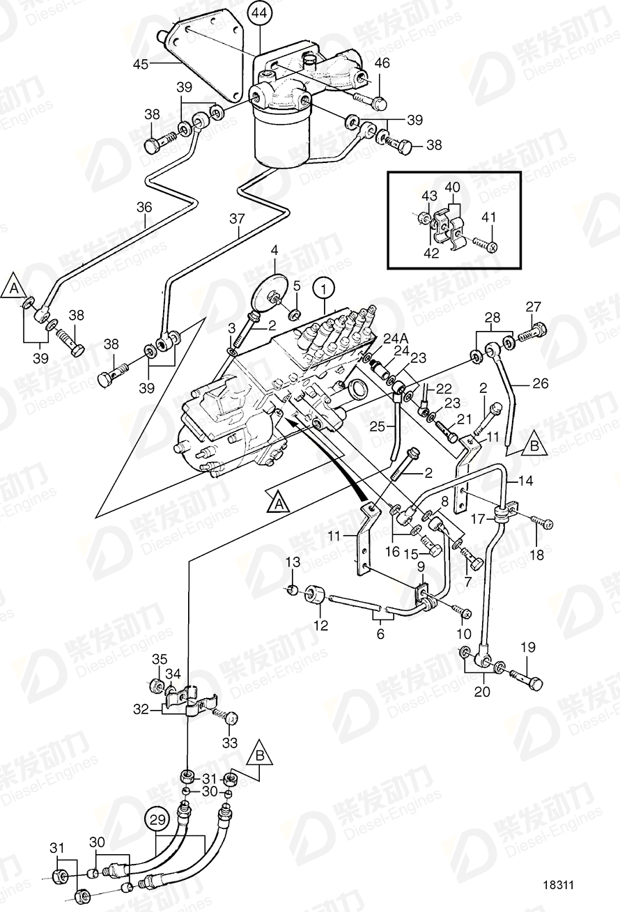 VOLVO Injection pump 3803768 Drawing
